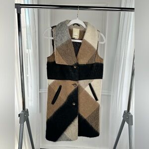 Elevenses XSP long vest jacket, wool blend, lined